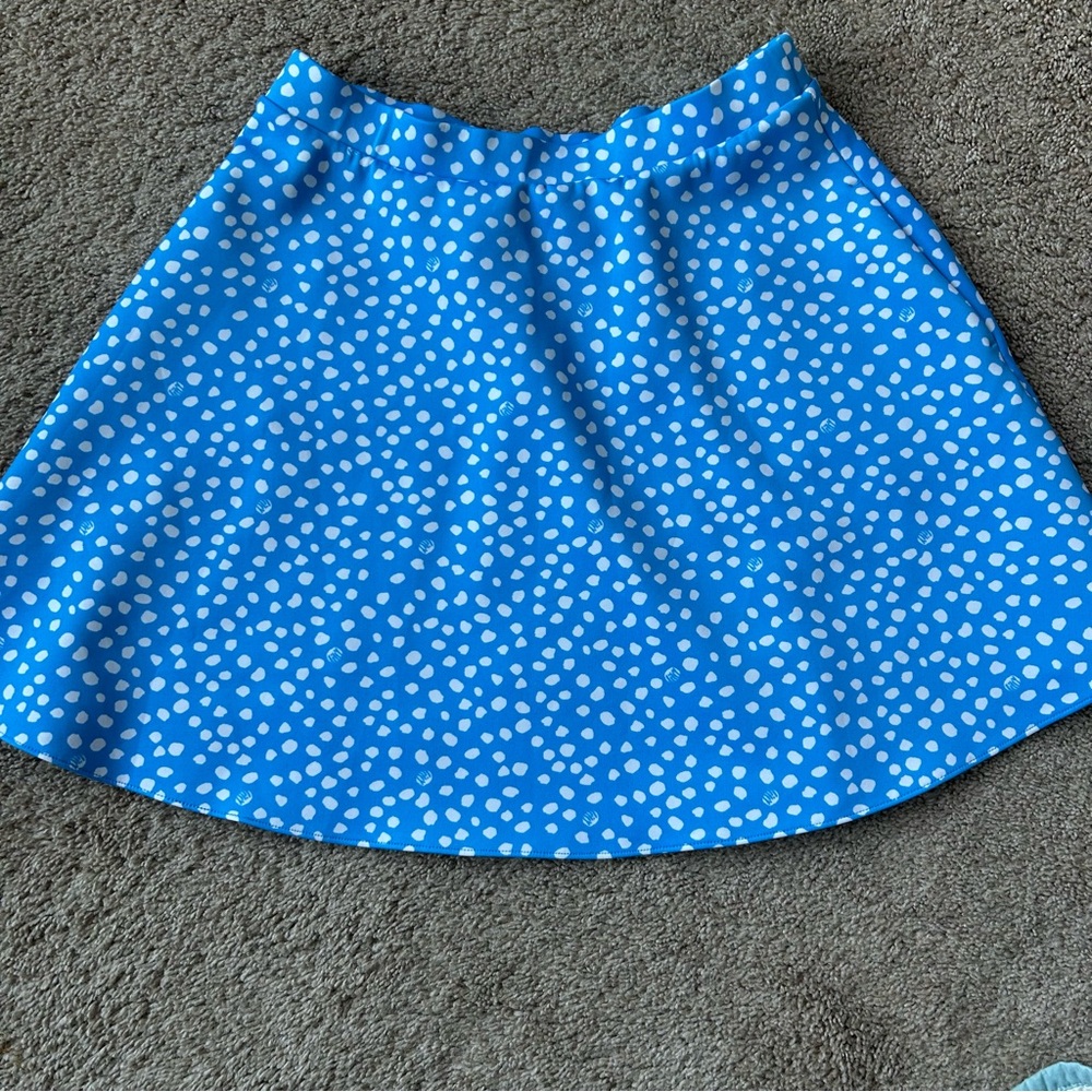 Lilly Pulitzer Girls Thelma Zanzibar Blue Polka Dot Skirt - Size 16